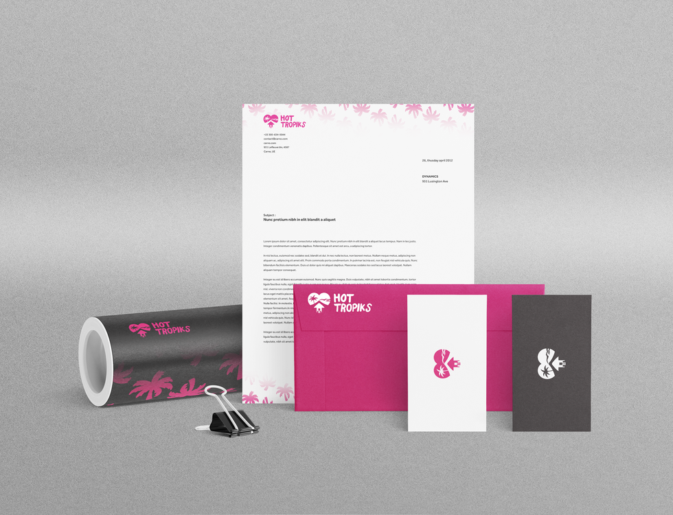 Hot Tropiks Stationery Mockup
