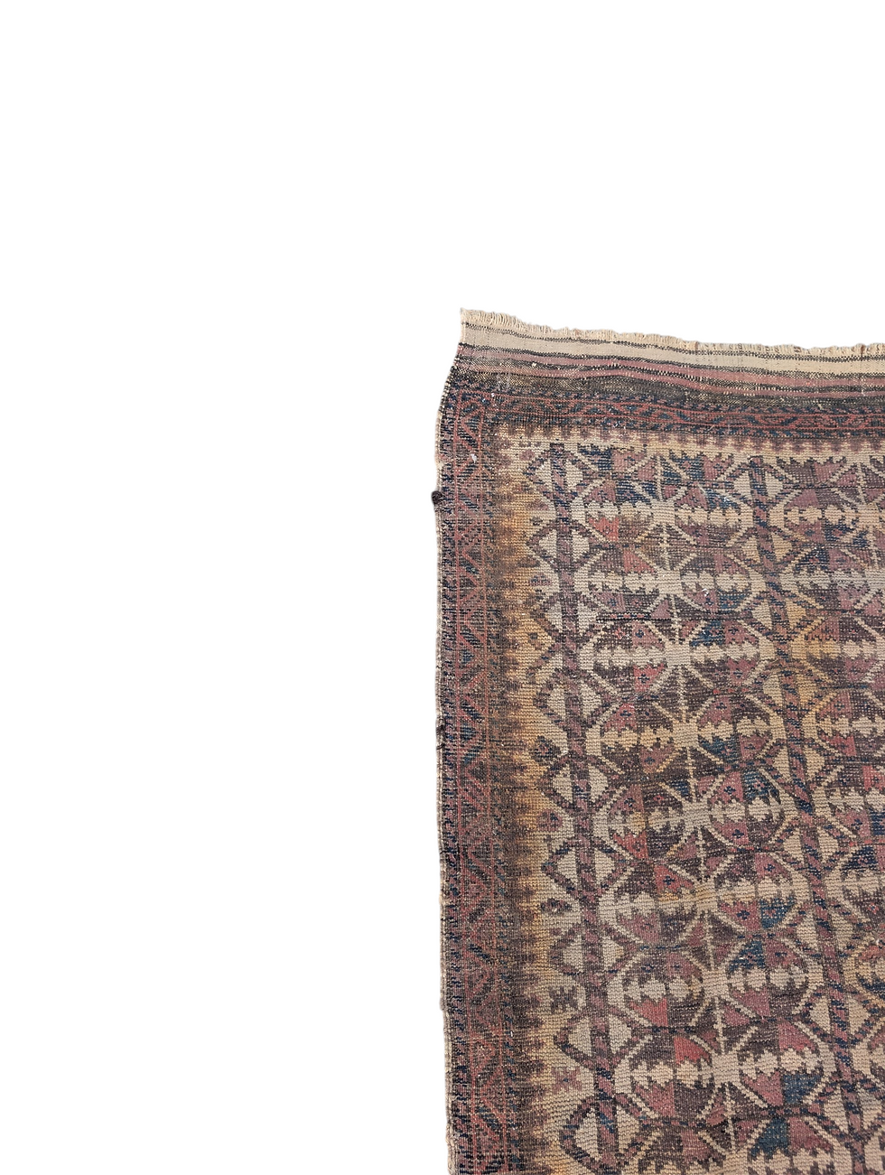 Thumbnail: Mushwani Baluch Multicolored Natural Dye Handwoven Rug Antique