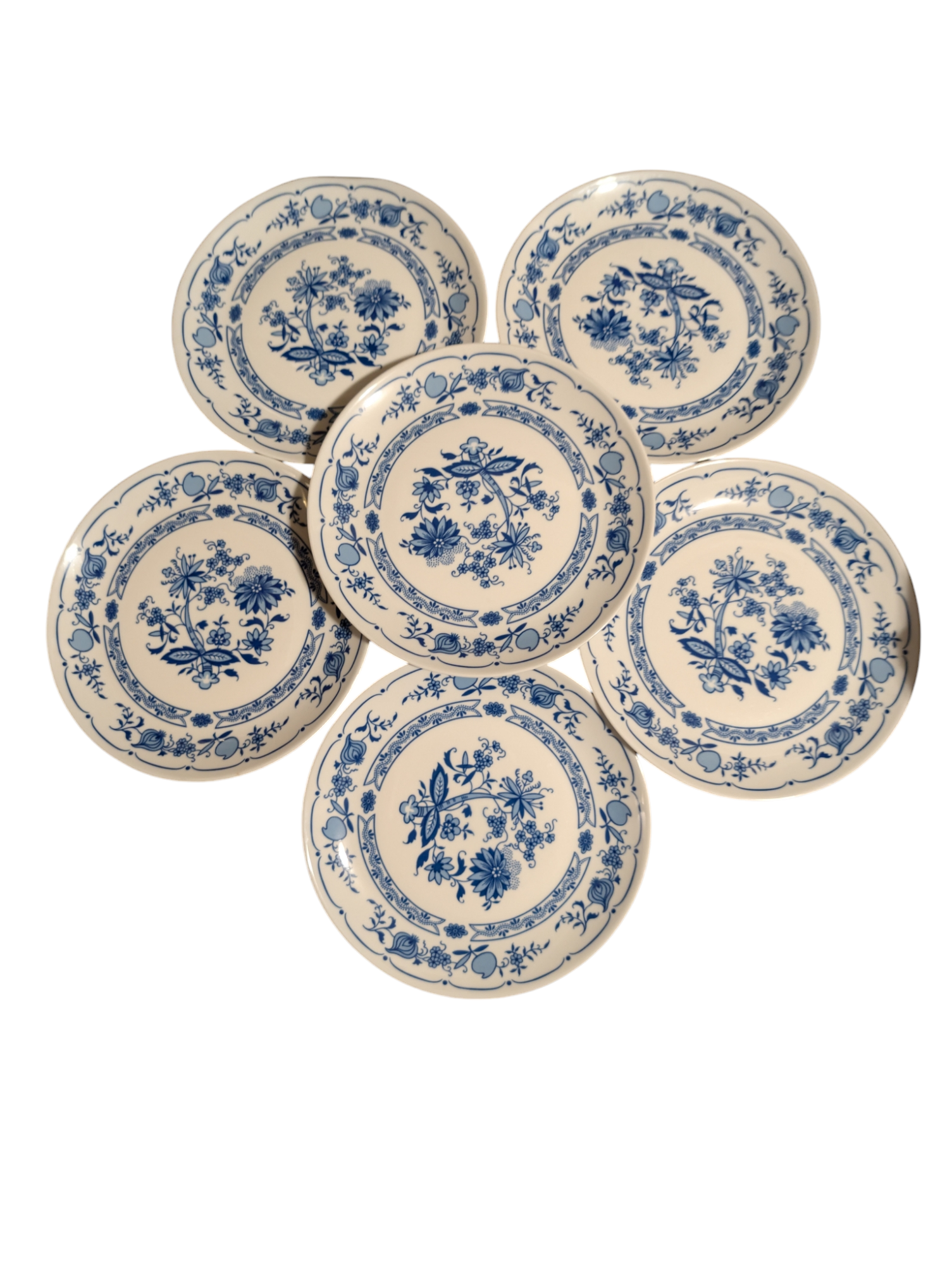 JL Menau Cobalt White Stamped Made in Democratic German Republic Dinner Plates
