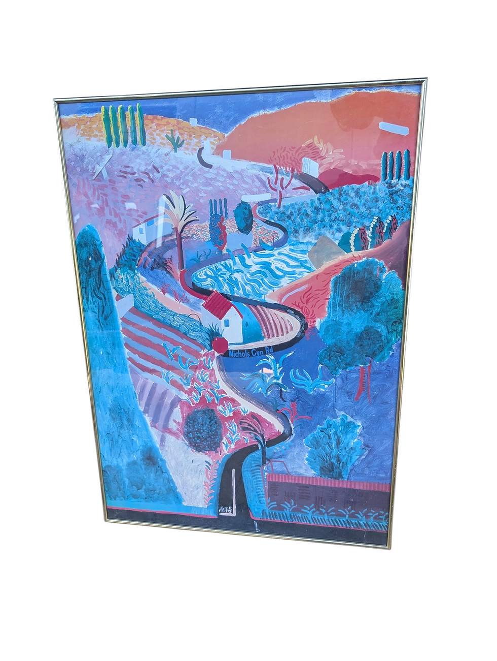 Thumbnail: David Hockney Large Vintage 1988 Lithograph Print Framed MOMA Exhibition Poster