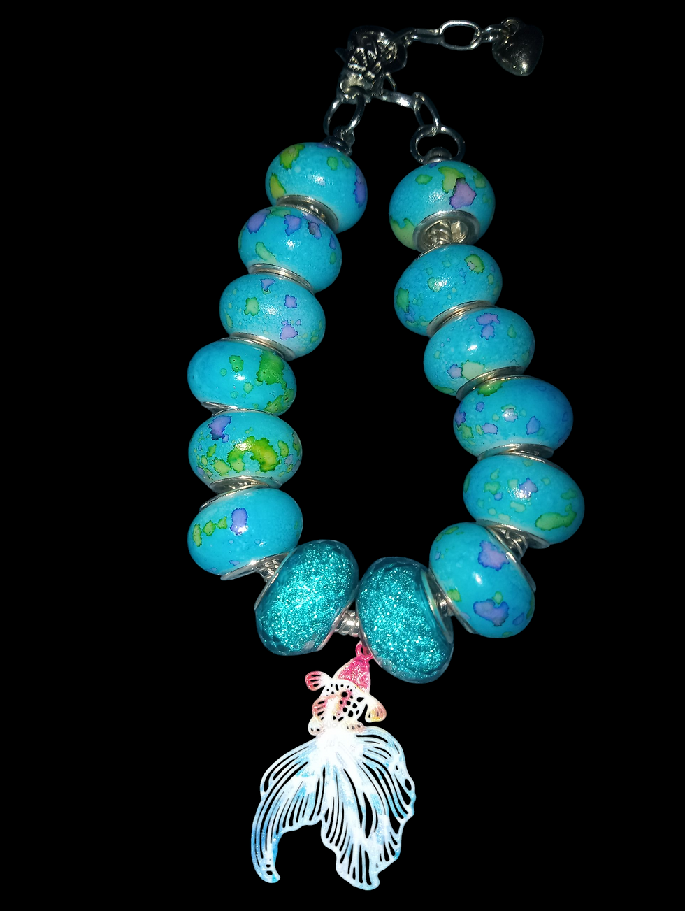 Thumbnail: Baby Blue Coral Betta Fish Designed charm  Bracelet 