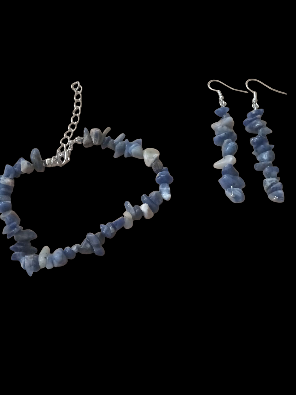 Elegant O's Handcrafted Earth collection Bracelet with Earrings Set Blue