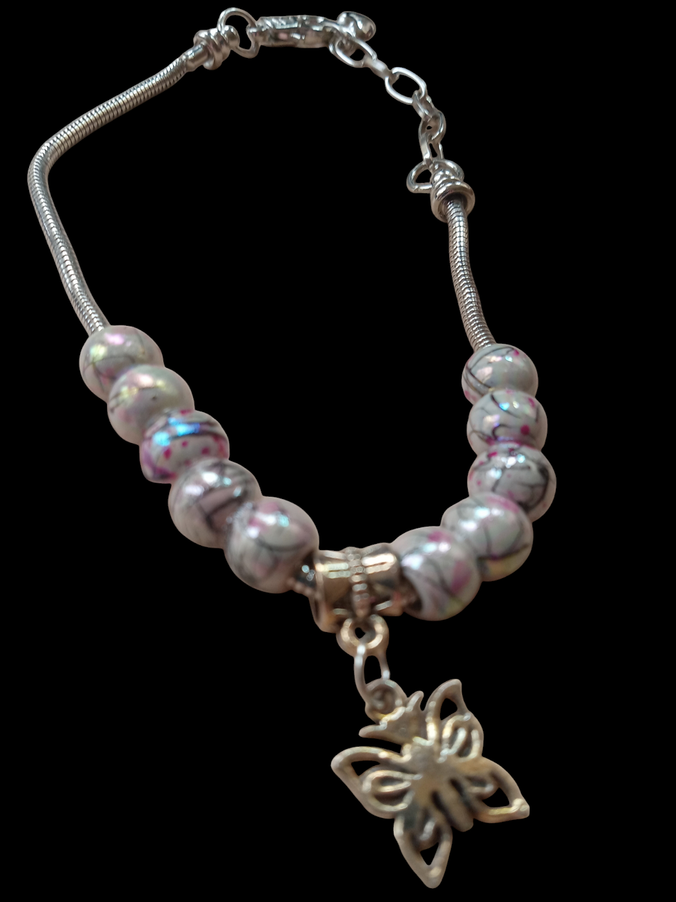 Thumbnail: Butterfly Keepsake plus size Charm Bracelet