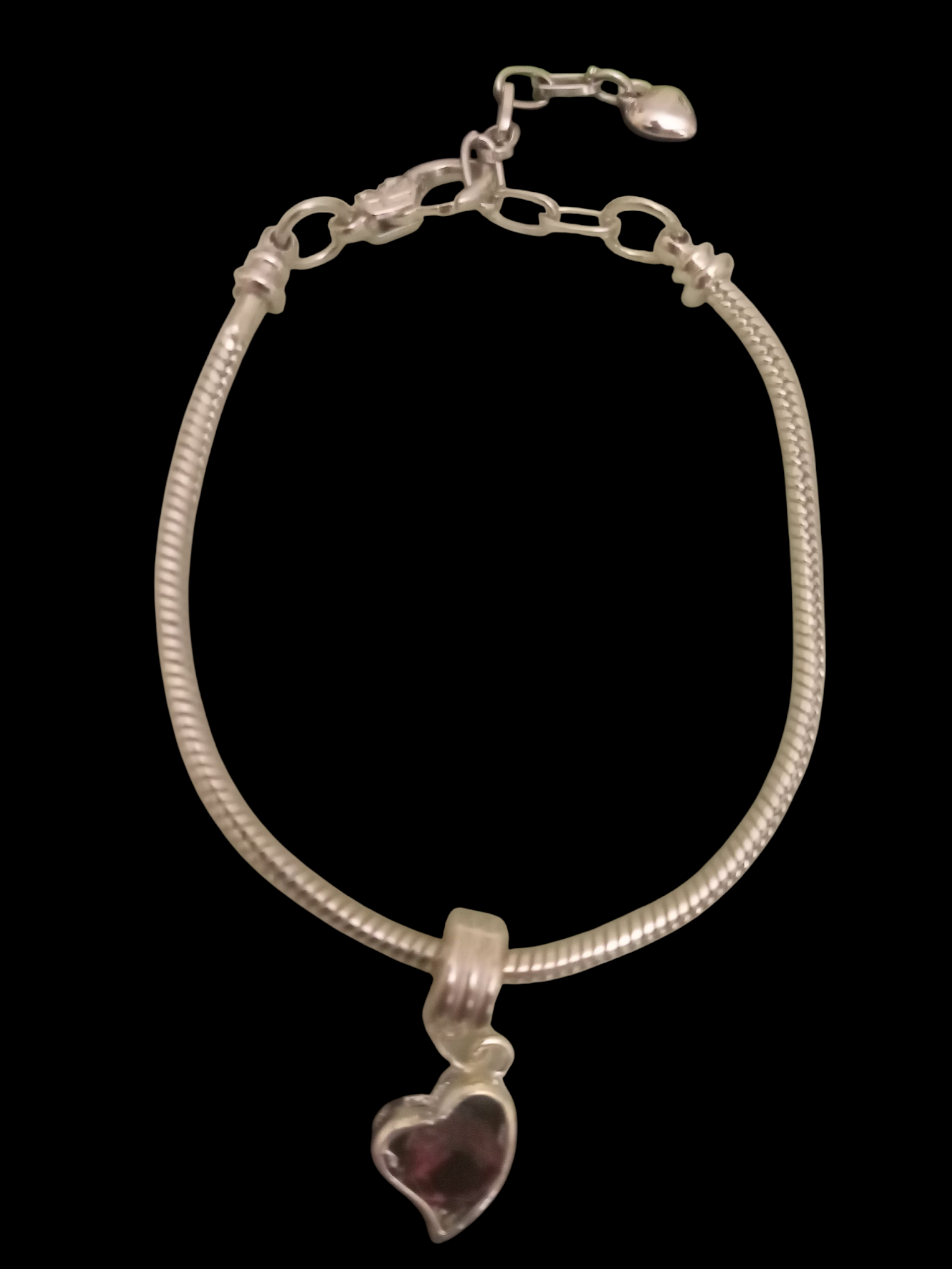 Lavender light  Flloating Heart Bracelet 