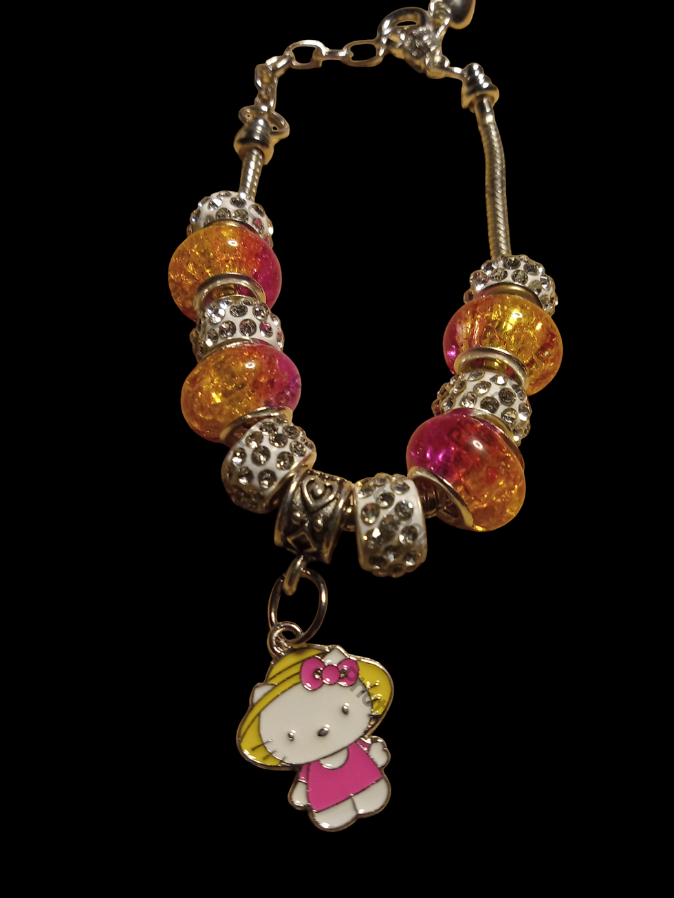 Yellow Rain Hat Hello Kitty Keepsake Charm Bracelet