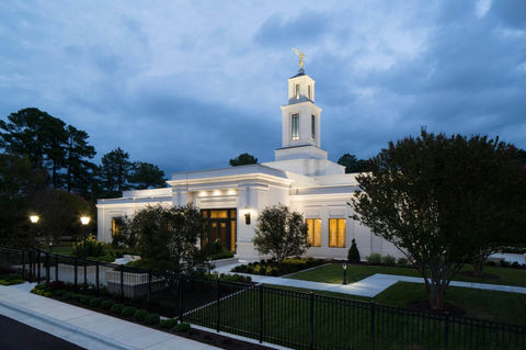Raleigh North Carolina Temple at Night