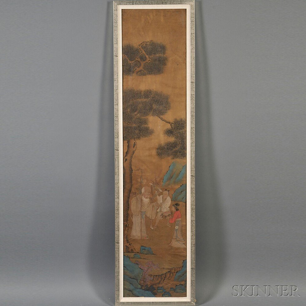 Thumbnail: Eight Framed Paintings, China, ink and color on si