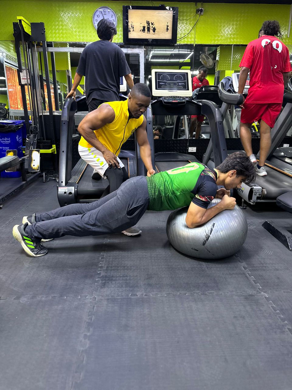 Personal training equipment setup at home gym Dubai