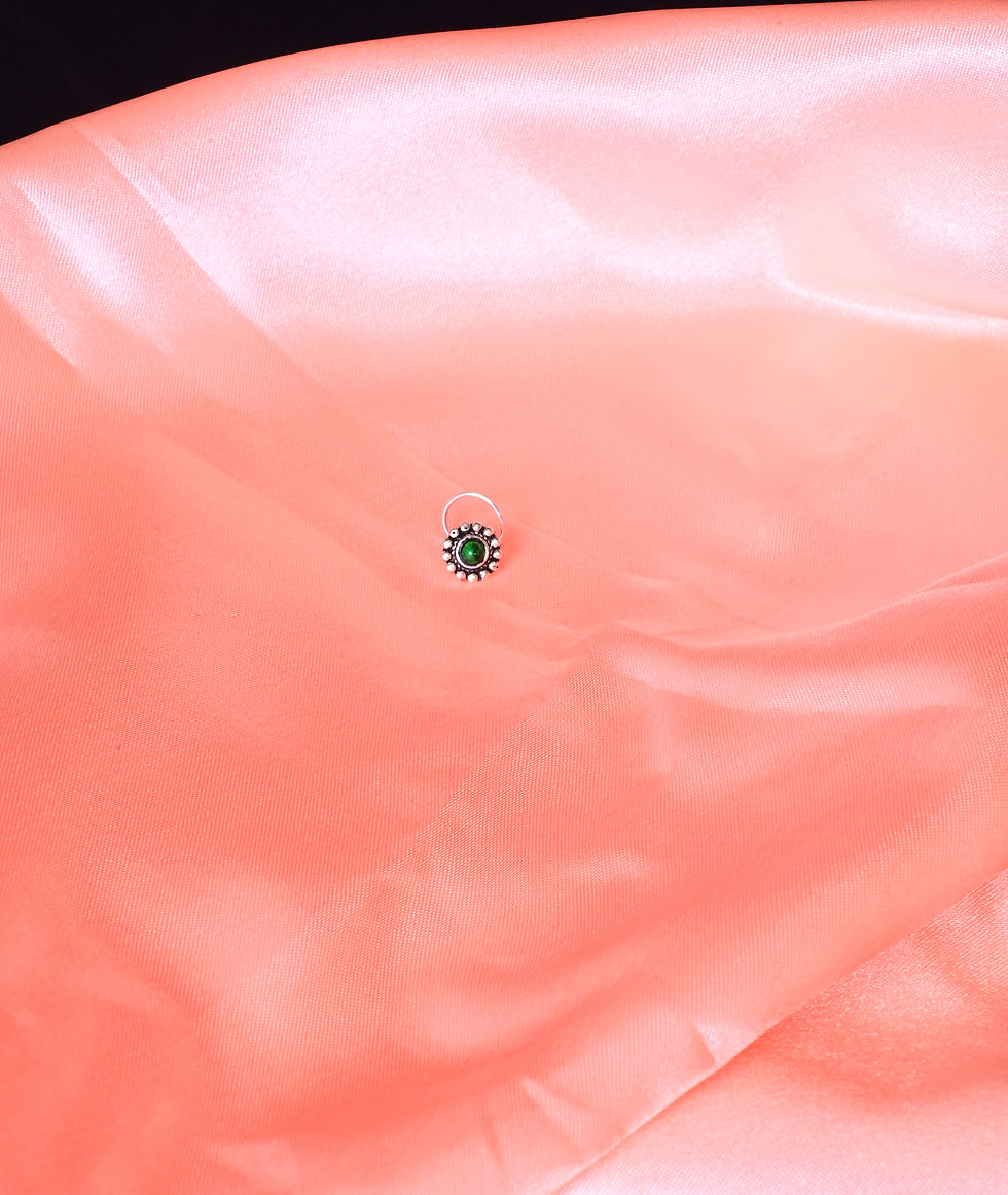 GREEN STONE CHAKRA NOSEPIN