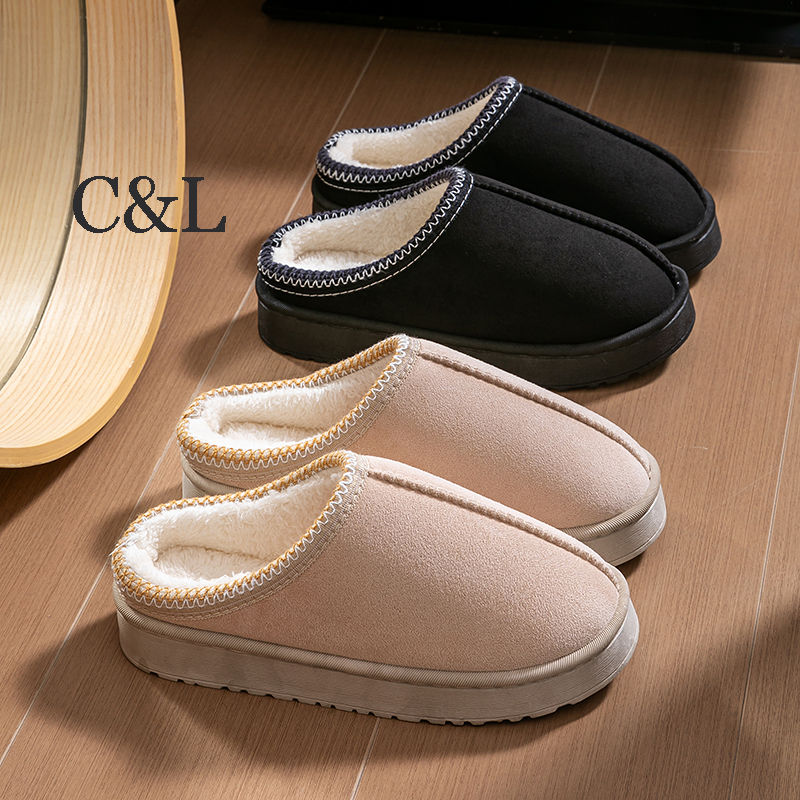 Thumbnail: Women's Plush Slippers Winter Warm House Shoes Fashion Thick EVA Sole for Indoor
