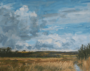 Oil painting called 'Cows Grazing Near Dorchester' by Colin Willey
