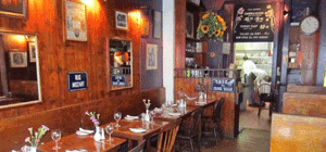 Photograph of a rustic restaurant in SW1 London