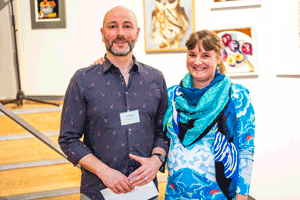 Keith Nichols, 2019 winner of the Parker Prize, standing next to Alice Shirley
