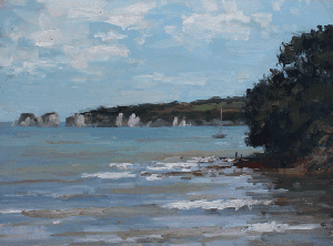 Oil painting called "Old Harry Rocks from Middle Beach" by Colin Willey