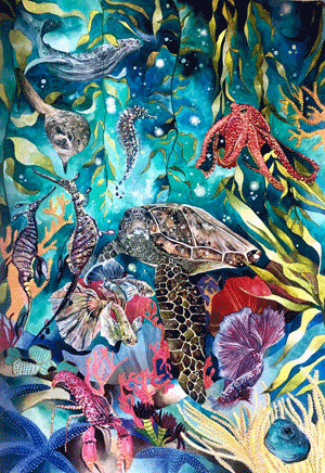 Watercolour called 'Kelp Kingdom' by Kate Morgan