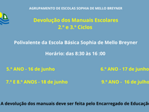 Informação • Devolução dos Manuais Escolares | 2.º e 3.º Ciclos