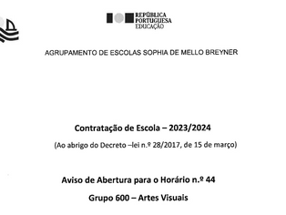 Contratação de Escola | Lista de Graduação Profissional para o horário nº44