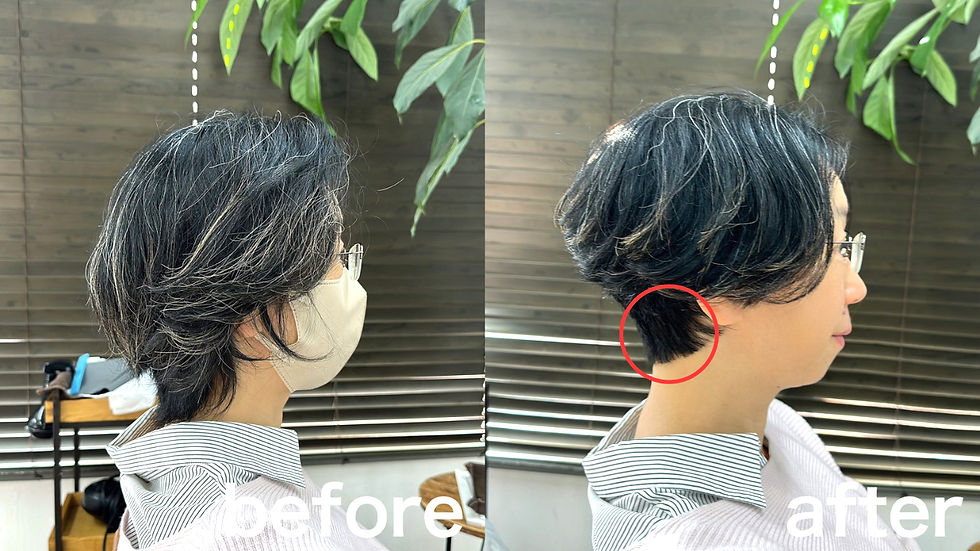 襟足をコンパクトに整えて首元がすっきり見える大人ショート |調布美容室・柴崎美容室WINDMILL/40代ショート・50代ショート・60代ショート