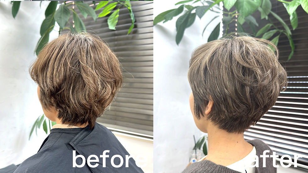 上品な明るさをつくる白髪ぼかしハイライトカラー |調布美容室・柴崎美容室WINDMILL/40代ショート・50代ショート・60代ショート