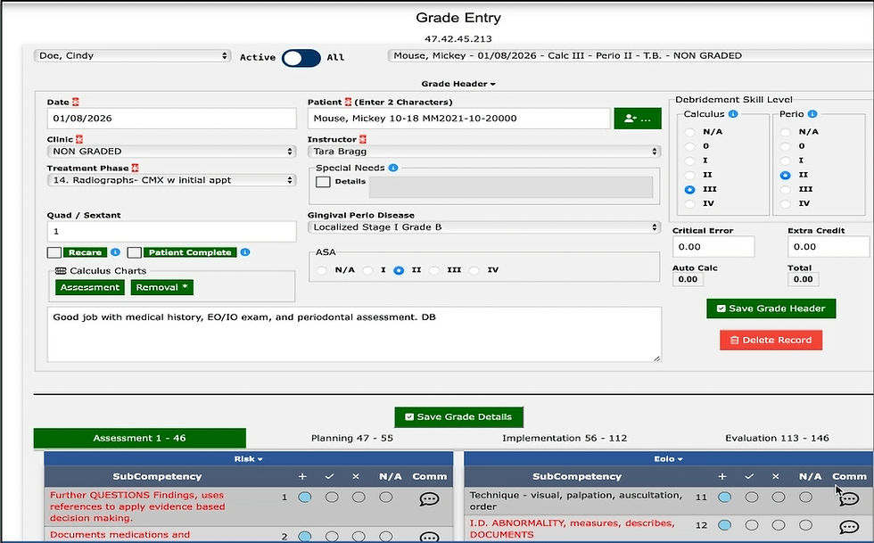 grade entry