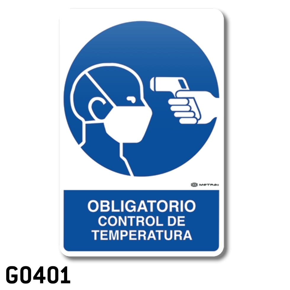 Obligatorio control de temperatura (30 x 45 cm) 1 pza.