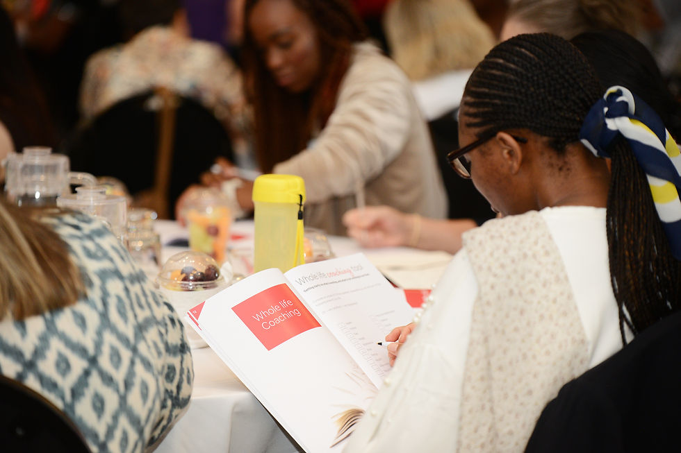 Student at live training event using Health Coach training tool