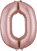 Single 34" Rose Gold 0 Helium Mylar