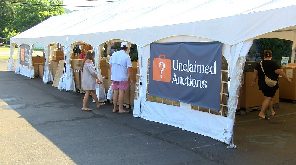 Unclaimed Baggage Auction. Image Courtesy of WAFF 48.
