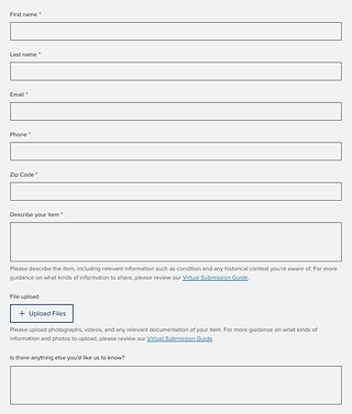 VAS Virtual Valuation Booking Form