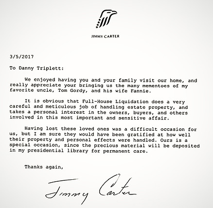 Jimmy Carter Endorsement Letter