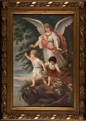 Heritage Auctions Auction Placement: Porcelain Plaque After Bernhard Plockhorst, The Guardian Angel