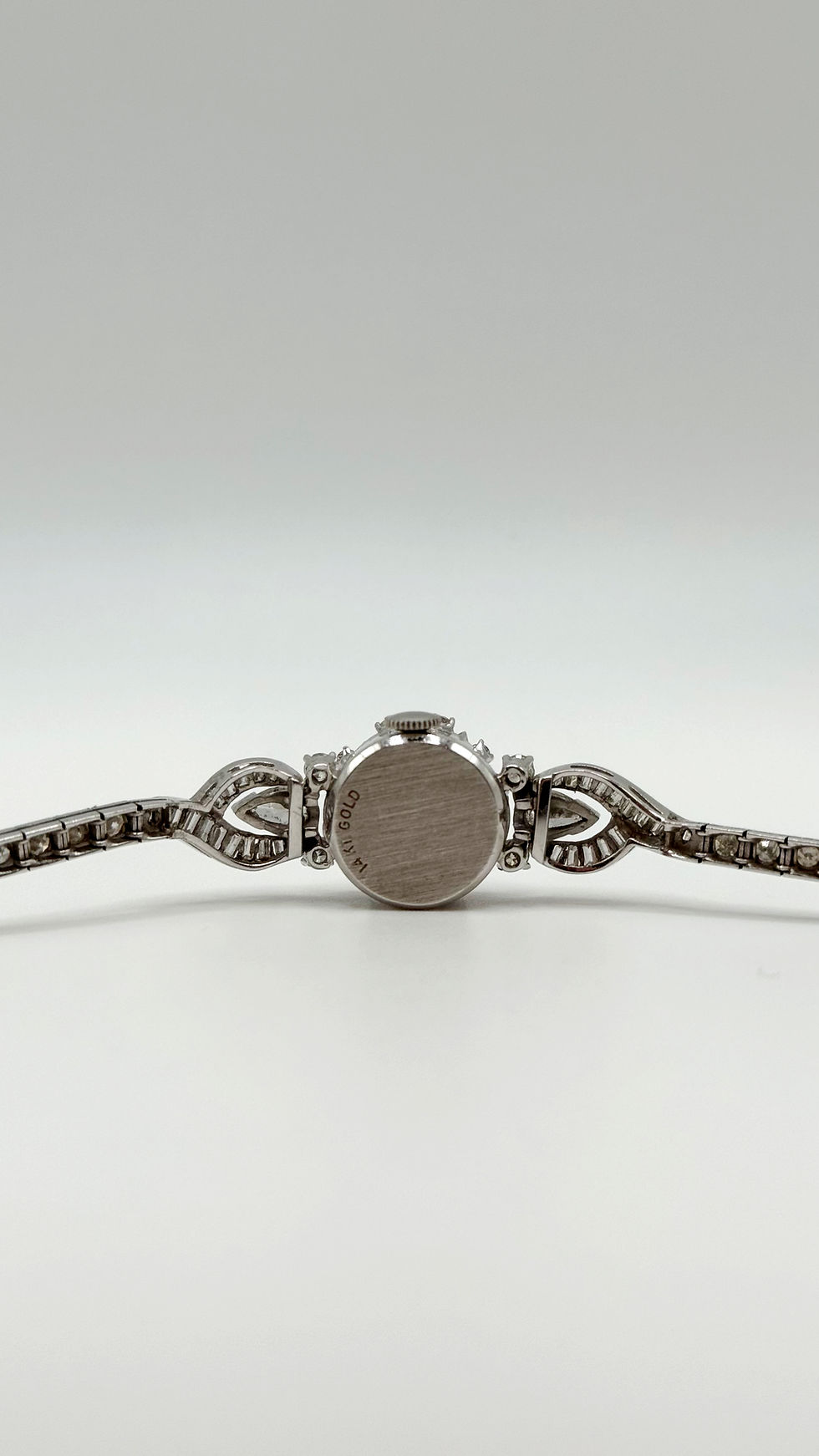 Thumbnail: Vintage Geneva 14K white gold & diamond dress watch