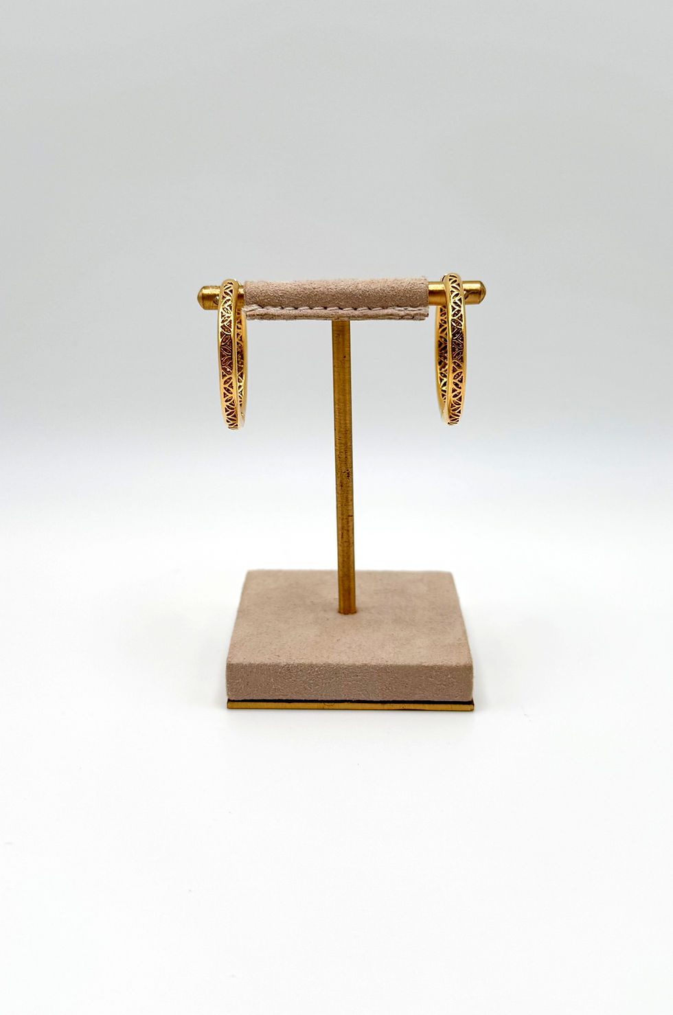 Thumbnail: 18K yellow gold & diamond hoop "in & out earirngs"