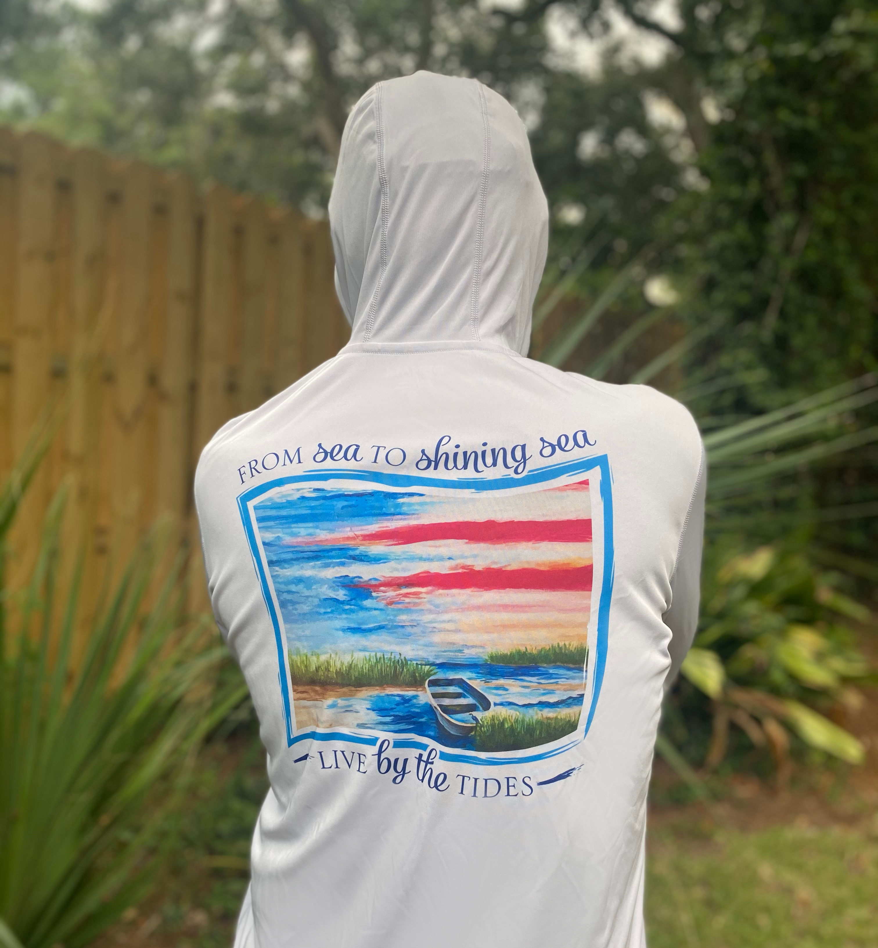 Long Sleeve From Sea to Shining Sea Denali Performance Hooded Shirt