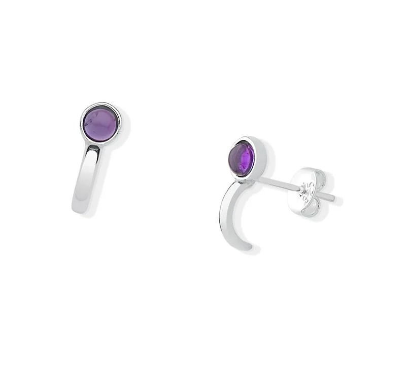 BRINCO DE PRATA COM PEDRA NATURAL