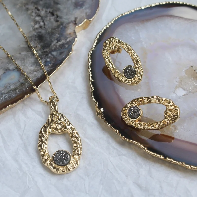 Miniatura: CONJUNTO COM PEDRA NATURAL