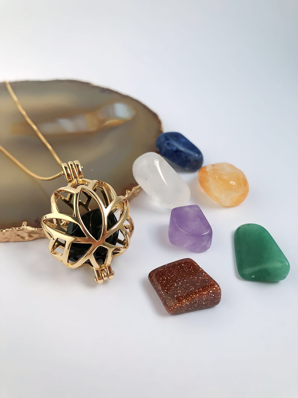 Miniatura: COMBO ZEN CHAMADORES DE ANJOS COM PEDRAS NATURAIS