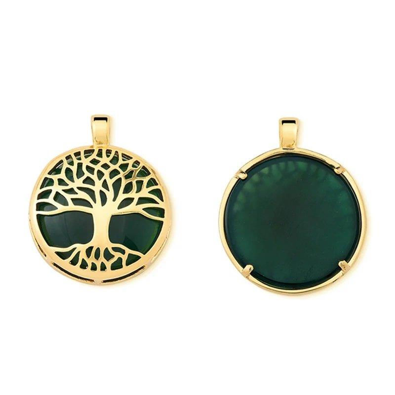 PINGENTE ÁRVORE DA VIDA COM PEDRA NATURAL