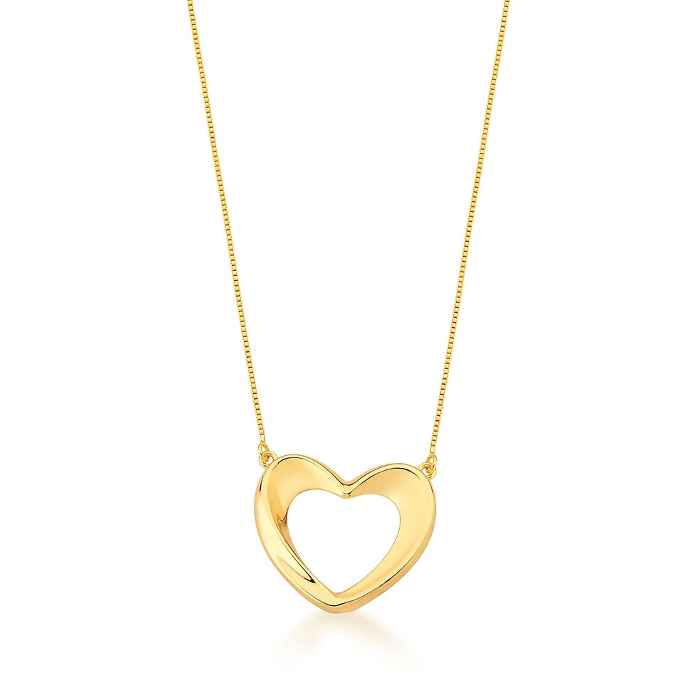 CORRENTE COM PINGENTE DE CORAÇÃO VAZADO