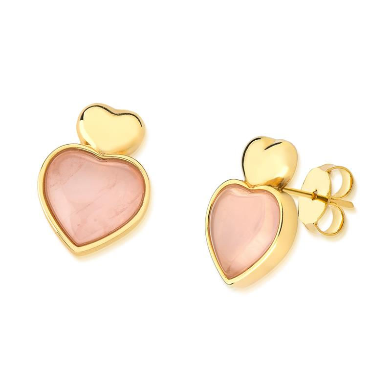 BRINCO CORAÇÃO COM PEDRA NATURAL