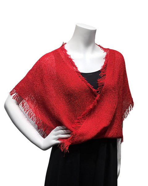 Red Handwoven Mobius Wrap | Dahlia Gallery