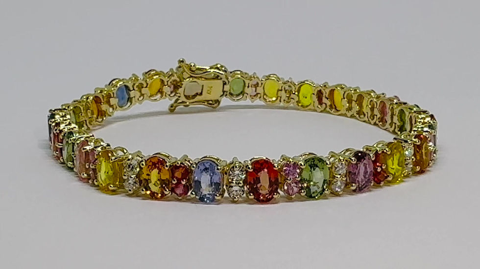 Thumbnail: Exquisite Fancy Color Sapphire & Diamond Bracelet 21.85 ctw