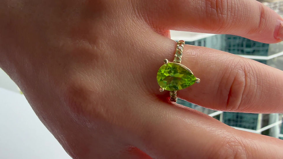 Thumbnail: 18K Yellow Gold Blue Topaz & Diamond Ring