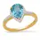 Thumbnail: 18K Yellow Gold Blue Topaz & Diamond Ring