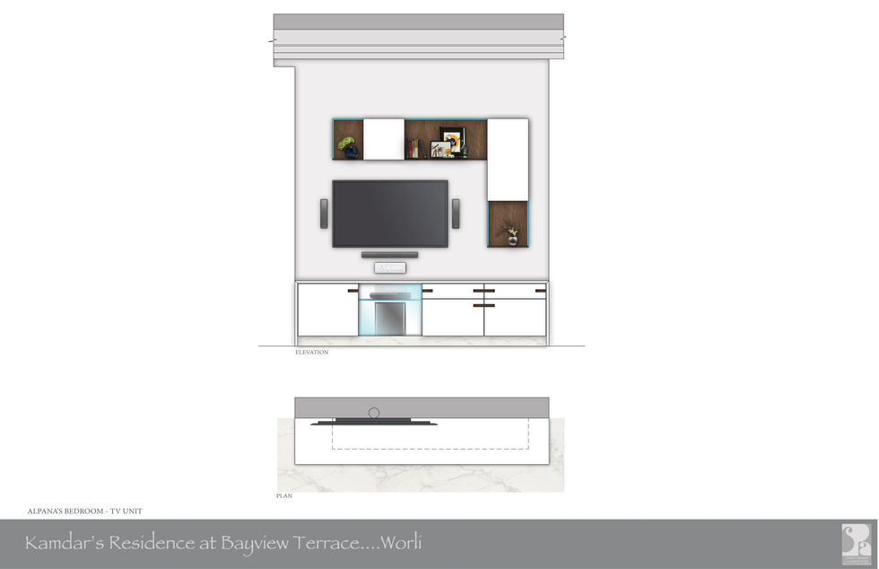 Alpana's bedroom - TV Unit - Option1