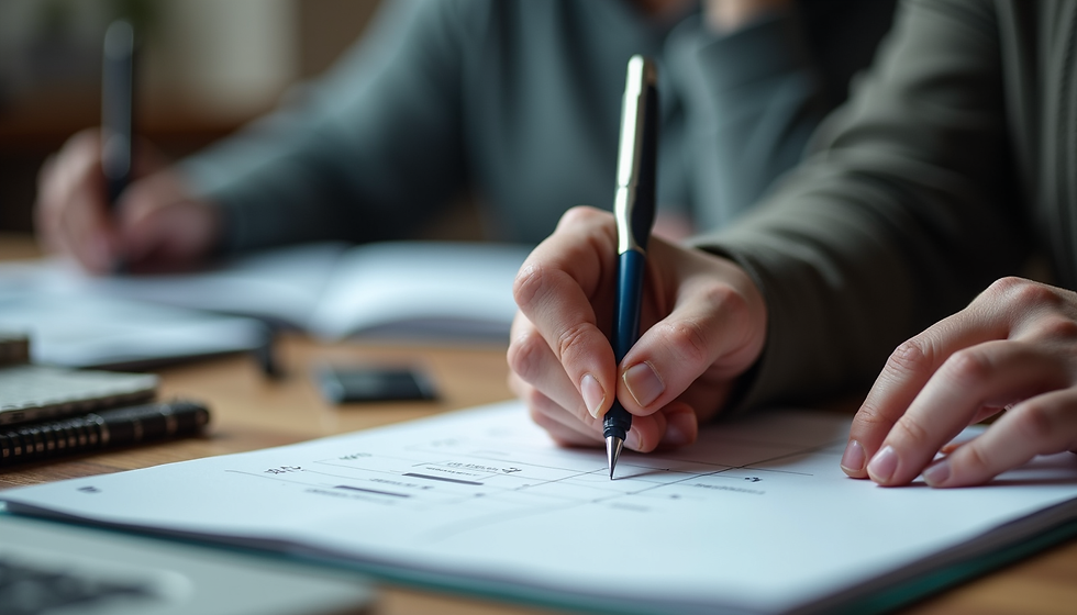 Vertragsunterschrift auf dem Lehrvertrag