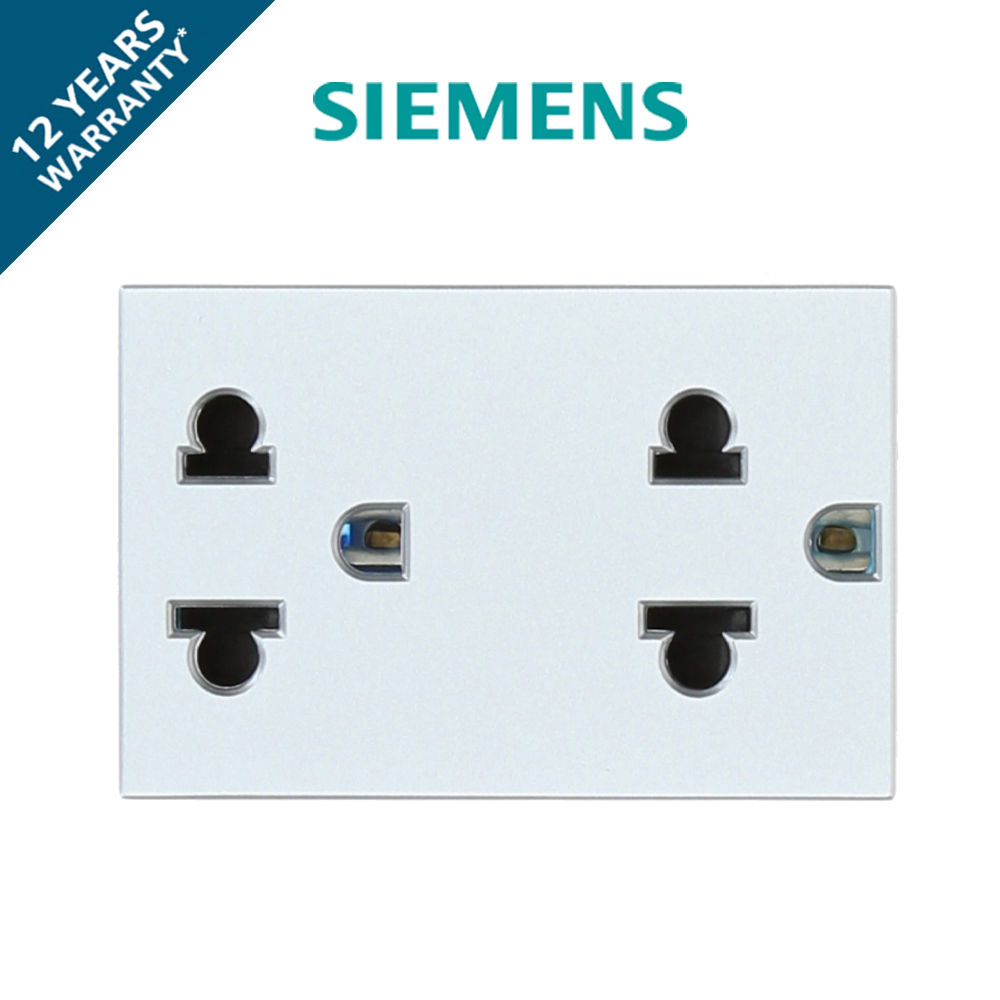 เต้ารับคู่ 3 ขา (สีเงิน)