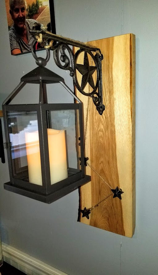 Thumbnail: Brown Star Lantern hanger on Live edge Hickory
