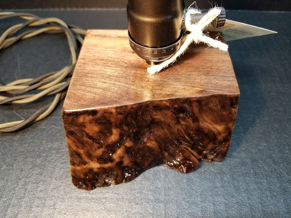 Thumbnail: Medium Burl wood Black Walnut Lamp / custom cord