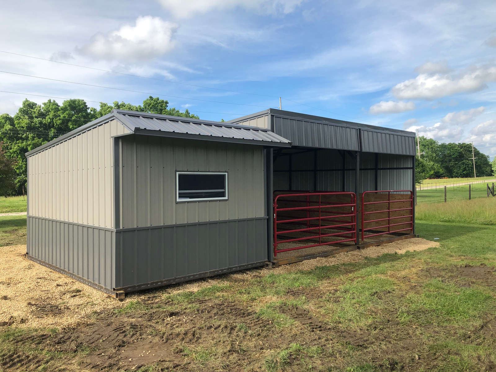 Shelter and tack room for horses